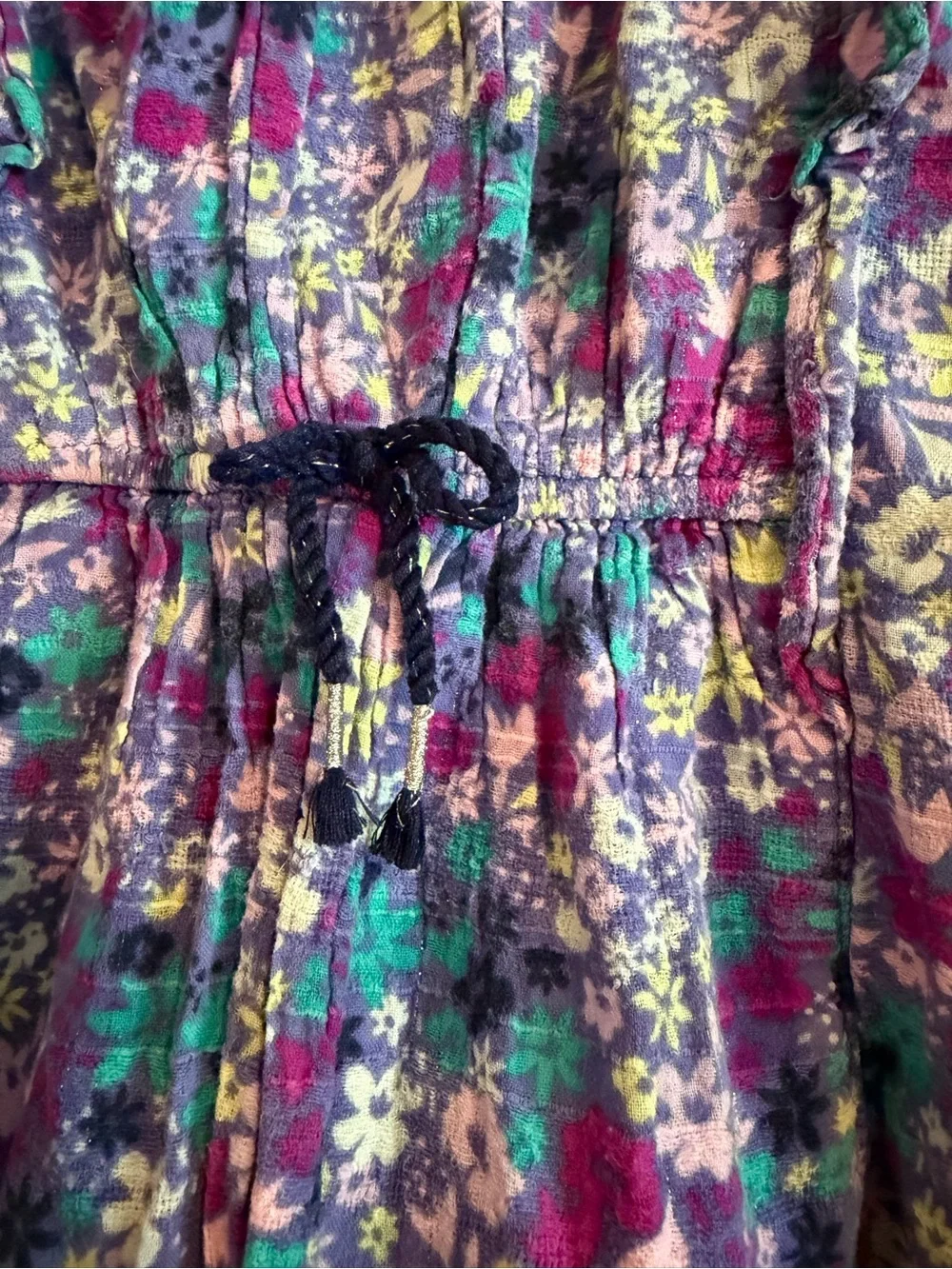 Cat & Jack Purple Floral Ruffle Sleeve Dress